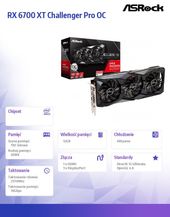 ASROCK Karta graficzna RX 6700 XT Challenger Pro OC 12GB 192bit GDDR6 3DP/HDMI  - RX6700XT CLP 12GO - Zdjęcie 6