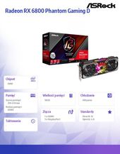 ASROCK Karta graficzna Radeon RX 6800 Phantom Gaming D 16GB OC 256bit 3DP/HDMI - RX6800 PGD 16GO - Zdjęcie 2