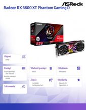 ASROCK Karta graficzna Radeon RX 6800 XT Phantom Gaming D 16GB OC 256bit 3DP/HDMI - RX6800XT PGD 16GO - Zdjęcie 2