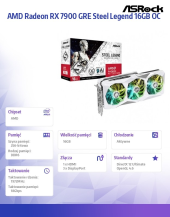 ASROCK Karta graficzna RX 7900 GRE STEEL LEGEND 16GB OC GDDR6 256bit  - RX7900GRE SL 16GO - Zdjęcie 7
