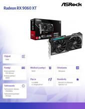 ASROCK Karta graficzna Radeon RX 9060 XT CHALLENGER 16GB GDDR6 128bit 2DP/HDMI - RX9060XT CL 16GO - Zdjęcie 7