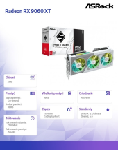ASROCK Karta graficzna Radeon RX 9060 XT STEEL LEGEND 16GB GDDR6 128bit - RX9060XT SL 16GO - Zdjęcie 7