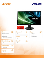 ASUS Monitor 24 VG248QE GAMING WLED FHD 144Hz 1ms  HDMI DP Dual DVI-D GŁOŚNIK PIVOT - 90LMGG001Q022B1C- - Zdjęcie 8