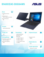 ASUS Notebook B1400CEAE-EK6564WS pen 7505 4/256/w10 H /14  - B1400CEAE-EK6564WS - Zdjęcie 5