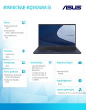 ASUS Notebook B1500CEAE-BQ1674RA i3 1115g4 8/256/int/15.6/ Win 10 akademicki; 36 miesięcy ON-SITE NBD  - B1500CEAE-BQ1674RA - Zdjęcie 4