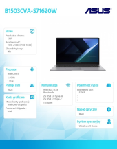 ASUS Notebook B1503CVA-S71620W i5 1335U 16/512/W11 H  - B1503CVA-S71620W - Zdjęcie 10