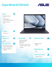 ASUS Notebook ExpertBook B3 B3404CVF-Q50005X - i7-1355U/16GB/512GB/RTX 2050/14 WUXGA/Win 11 PRO/3YRS - B3404CVF-Q50005X - Zdjęcie 8