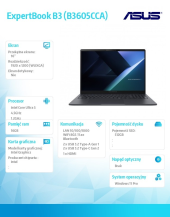 ASUS Notebook ExpertBook B3 B3605CCA-MB0071X - ultra 5 125H/16GB/512GB/16 WUXGA/Win 11 PRO/3YRS - B3605CCA-MB0071X - Zdjęcie 2