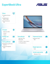 ASUS Laptop ExpertBook Ultra B9406CAA-TH0744X -  Core ultra X7 358H/64GB/2TB/14" WQXGA+/Tandem OLED/600 nits/Touch screen/Win 11 PRO/3YRS - B9406CAA-TH0744X - Zdjęcie 8