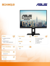 ASUS Monitor 24.1 cala BE24WQLB 16:10 IPS 100% sRGB 300cd/m2 1000:1 HDMI D-SUB DP PIVOT Głośnik 5Y - BE24WQLB 5Y - Zdjęcie 5