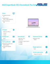 ASUS Notebook ExpertBook CB54 Chromebook Plus CB5403CMA-QM0581 14cali/16GB/512GB/3Y  - CB5403CMA-QM0581 - Zdjęcie 9