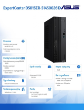 ASUS Komputer ExpertCenter D5 501SER-514500261X - i5-14500 vPro/16GB/512GB/DVD-RW/W11 PRO/3YRS  - D501SER-514500261X - Zdjęcie 8