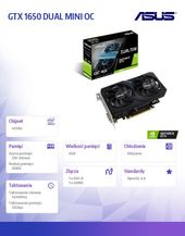 ASUS Karta graficzna GTX 1650 DUAL MINI OC 4GB 128BIT GDDR6 HDMI/DP  - DUAL-GTX1650-O4GD6-MINI - Zdjęcie 2