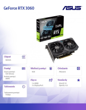 ASUS Karta graficzna GeForce RTX 3060 DUAL OC 8GB GDDR6 128bit 3DP/HDMI - DUAL-RTX3060-O8G - Zdjęcie 8