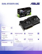 ASUS Karta graficzna RTX 3070 Dual OC 8GB GDDR6X 256bit 3DP/2HDMI  - DUAL-RTX3070-O8G - Zdjęcie 2