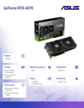ASUS Karta graficzna GeForce RTX 4070 DUAL 12GB GDDRX6 192bit 3DP/HDMI - DUAL-RTX4070-12G - Zdjęcie 7