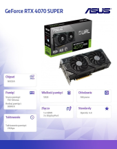 ASUS Karta graficzna GeForce RTX 4070 SUPER DUAL 12G GDDRX6 192bit 3DP/HDMI - DUAL-RTX4070S-12G - Zdjęcie 5