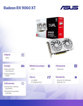 ASUS Karta graficzna Radeon RX 9060 XT DUAL-RX9060XT-16G-WHITE - DUAL-RX9060XT-16G-WHITE - Zdjęcie 7