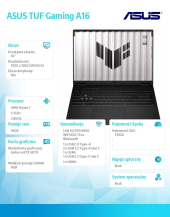 ASUS Notebook TUF Gaming A16 FA608UP-R7165  nOS R7-260 16GB/512GB/5070  - FA608UP-R7165 - Zdjęcie 8