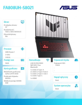 ASUS Notebook TUF Gaming A18 (2025) FA808UH-S8021 nOS R7-260 16GB/512GB/RTX5050 - FA808UH-S8021 - Zdjęcie 3