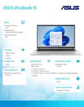 ASUS Notebook Vivobook 15 M1502YA-BQ336W R5 7430U 16GB/512GB - M1502YA-BQ336W - Zdjęcie 8