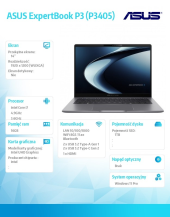 ASUS Notebook ExpertBook P3 P3405CVA-LY0112X - i7-13620H/16GB/1TB/14 WUXGA/Win 11PRO/3YRS - P3405CVA-LY0112X - Zdjęcie 6