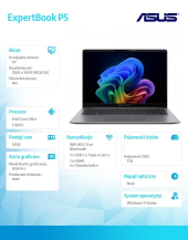 ASUS Notebook ExpertBook P5 P5405CSA-NZ0417W Ultra 7 258V 32GB/1TB Win 11Home/3YRS - P5405CSA-NZ0417W - Zdjęcie 6
