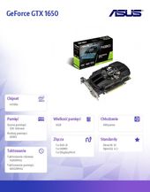 ASUS Karta graficzna GeForce GTX 1650 PH OC 4G 128bit GDDR5 HDMI/DP/DVI-D - PH-GTX1650-O4G - Zdjęcie 2
