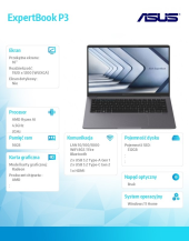 ASUS Notebook ExpertBook P3 PM3606CKA-MB0200W - Ryzen AI 5 330/16GB/512GB/16 WUXGA/Win 11 HOME/3YRS - PM3606CKA-MB0200W - Zdjęcie 2