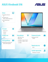 ASUS Laptop Vivobook S16 S3607VA-RP097W Intel Core 5 210H/16GB/512GB/UHD  - S3607VA-RP097W - Zdjęcie 9