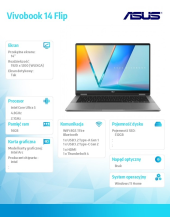 ASUS Laptop Vivobook 14 Flip TP3407SA-SG146W U5 226V/16GB/512GB/W11H - TP3407SA-SG146W - Zdjęcie 9