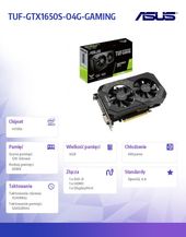 ASUS Karta graficzna TUF-GTX1650S-O4G-GAMING - TUF-GTX1650S-O4G-GAMING - Zdjęcie 2