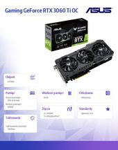 ASUS Karta graficzna GeForce RTX 3060Ti TUF Gaming OC 8GB GDDR6 256bit 3DP/2HDMI - TUF-RTX3060TI-O8G-GAMING - Zdjęcie 2