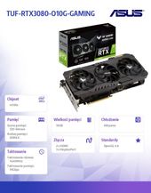 ASUS Karta graficzna GeForce RTX 3080 TUF Gaming OC 10GB GDDR6X 320bit 3DP/2 HDMI - TUF-RTX3080-O10G-GAMING - Zdjęcie 2