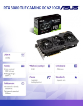ASUS Karta graficzna RTX 3080 TUF GAMING OC V2 10GB GDDR6X 320bit  - TUF-RTX3080-O10G-V2- - Zdjęcie 3