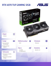 ASUS Karta graficzna GeForce RTX 4070 TUF GAMING 12GB GDDRX6 192bit 3DP/HDMI - TUF-RTX4070-12G-GAMING - Zdjęcie 10