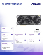 ASUS Karta graficzna RX 9070 XT GAMING OC 16GB GDDR6 256bit DP/HDMI  - TUF-RX9070XT-O16G-GAMING - Zdjęcie 6