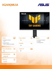 ASUS Monitor 23.8 cala VG249QML5A IPS 240Hz HDMIx2 DP - VG249QML5A - Zdjęcie 2