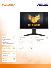 ASUS Monitor 25 cali VG259QL5A IPS 200Hz HDMI DP H0-120  - VG259QL5A - Zdjęcie 9