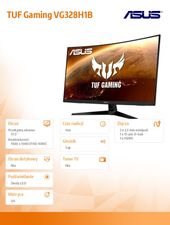 ASUS Monitor 31.5 cala VG328H1B 1500R 165Hz HDMI DSUB Głośnik - VG328H1B - Zdjęcie 2