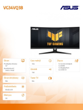 ASUS Monitor 34 cale VG34VQ3B WQHD 180Hz DP HDMI TUF 1500R   - VG34VQ3B - Zdjęcie 2