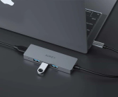 AUKEY Hub USB-C CB-C62 aluminiowy | Ultra Slim | 4w1 | 4xUSB 3.1 - CB-C62 - Zdjęcie 3