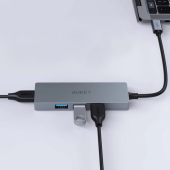 AUKEY Hub USB-C CB-C62 aluminiowy | Ultra Slim | 4w1 | 4xUSB 3.1 - CB-C62 - Zdjęcie 4
