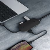 AUKEY CB-C71 aluminiowy HUB USB-C | 8w1 | RJ45 Ethernet 10/100/1000Mbps | 3xUSB 3.1 | HDMI 4k@30Hz | SD i microSD | USB-C Power Delivery 100W - CB-C71 - Zdjęcie 8