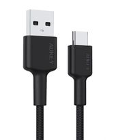 AUKEY CB-CA2 OEM Kabel nylonowy Quick Charge USB C-USB A | FCP | AFC | 2m | 5 Gbps | 3A | 60W PD | 20V - CB-CA2 OEM - Zdjęcie 1