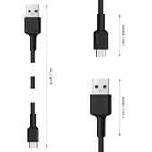 AUKEY CB-CA2 OEM Kabel nylonowy Quick Charge USB C-USB A | FCP | AFC | 2m | 5 Gbps | 3A | 60W PD | 20V - CB-CA2 OEM - Zdjęcie 5