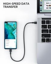AUKEY CB-CC2 OEM nylonowy kabel Quick Charge USB C - USB C | 2m | 5Gbps | 60W PD | 20V - CB-CC2 OEM - Zdjęcie 4