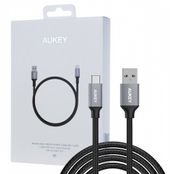 AUKEY CB-CD3 nylonowy kabel Quick Charge USB C-USB 3.0 | 2m | 5 Gbps | 3A | 60W PD | 20V - CB-CD3 - Zdjęcie 1