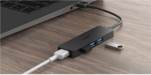 AUKEY Hub USB-A CB-H39 | Ultra Slim | 4w1 | 4xUSB 3.0 | 5Gbps  - CB-H39 - Zdjęcie 4