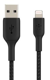 BELKIN Kabel Braided USB- Lightning 1m czarny - CAA002bt1MBK - Zdjęcie 1